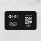 Carte De Visite Médecin Médicale Infirmière Élégante Argent Noir C (Dos)