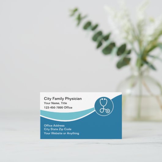 Carte De Visite Médecin Médicale Moderne (Debout devant)