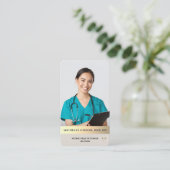 Carte De Visite Médecin minimal professionnel infirmière sable (Debout devant)