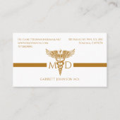 Carte De Visite Médecin minimaliste Or Simple Moderne (Devant)