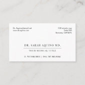 Carte De Visite Médecin minimaliste simple (Devant)