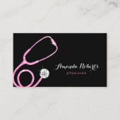 Carte De Visite Médecin Moderne Parties scintillant rose Docteur e (Devant)