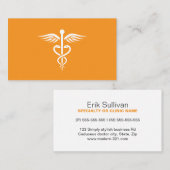 Carte De Visite Médecin orangé moderne (Devant / Derrière)