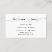 Carte De Visite Médecin orthopédique Chirurgien Massage (Dos)