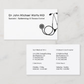 Carte De Visite Médecin Stethoscope (Devant / Derrière)