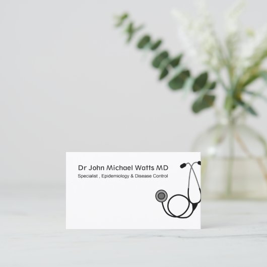 Carte De Visite Médecin Stethoscope (Debout devant)