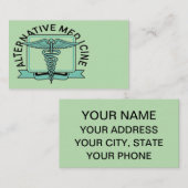 Carte De Visite Médecine alternative verte (Devant / Derrière)