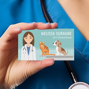 Carte De Visite Médecine Vétérinaire Femme Vétérinaire Docteur Soi