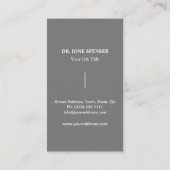 Carte De Visite Médecins gris modernes Service de santé Médicale (Dos)