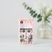 Carte de visite média social code QR Marbre Rose I (Debout devant)