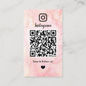 Carte de visite média social code QR Marbre Rose I (Dos)