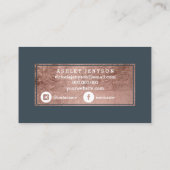 Carte De Visite médias roses de charbon de bois de typographie (Dos)