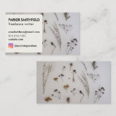 Carte De Visite Médias rustiques de Social de fleurs de jardin (Devant / Derrière)