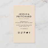 Carte De Visite Médias sociaux Abstraits de la feuille botanique e (Dos)