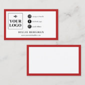 Carte De Visite Médias sociaux blancs modernes (Devant / Derrière)