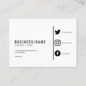 Carte De Visite Médias sociaux en noir et blanc (Devant)