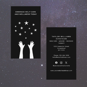 Carte De Visite Médias Sociaux Esthétique Soins des mains Étoiles