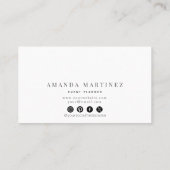 Carte De Visite Médias sociaux floraux tropicaux dynamiques (Dos)