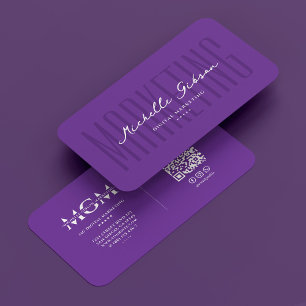 Carte De Visite Médias sociaux minimaux Marketing Royal Purple