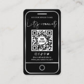 Carte De Visite Médias sociaux modernes Black & Silver Scannable Q (Devant)