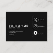 Carte De Visite Médias sociaux modernes en noir et blanc (Devant)