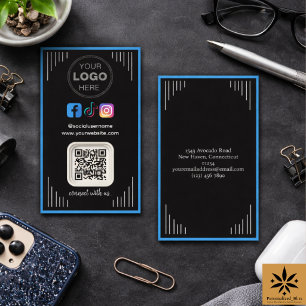 Carte De Visite Médias Sociaux Modernes   Instagram Facebook Code 