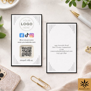 Carte De Visite Médias Sociaux Modernes Instagram Facebook Code