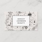 Carte De Visite Médias sociaux modernes QR Code Botanique Blush Bl (Devant)