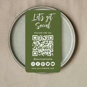 Carte De Visite Médias Sociaux Modernes QR Code Se Connecter Avec 