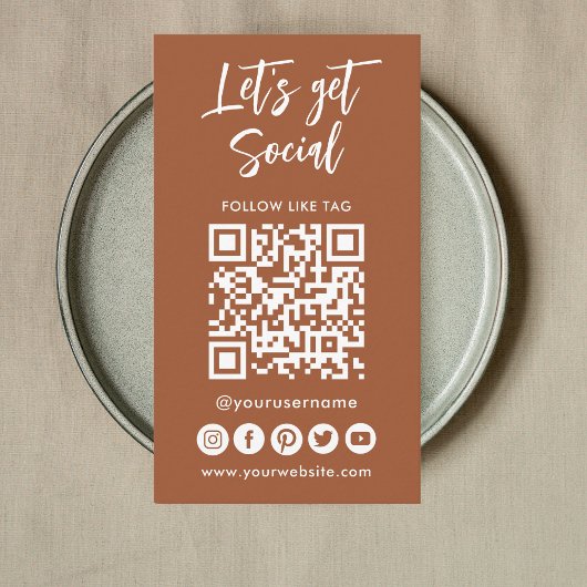 Carte De Visite Médias Sociaux Modernes QR Code Se Connecter Avec 