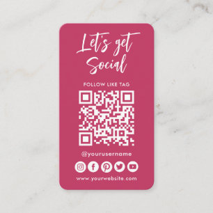 Carte De Visite Médias Sociaux Modernes QR Code Se Connecter Avec