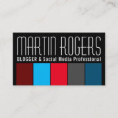 Carte De Visite Médias sociaux professionnel et style de blogger (Devant)