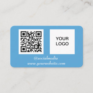 Carte De Visite Médias sociaux QR Code bleu Professionnel Moderne