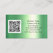 Carte De Visite Médias sociaux QR Code Emerald Green Metallic (Devant)