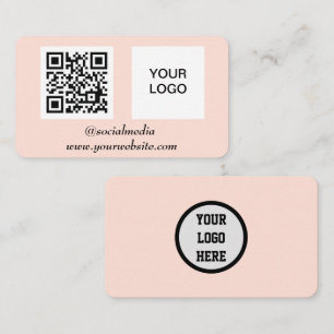 Carte De Visite Médias sociaux QR Code Rose Professionnel Moderne