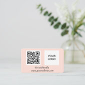 Carte De Visite Médias sociaux QR Code Rose Professionnel Moderne (Debout devant)