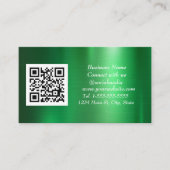 Carte De Visite Médias sociaux QR Code scannable Green Metallic (Devant)