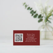 Carte De Visite Médias sociaux QR Code scanner Bourgogne Maroon (Debout devant)