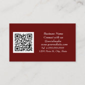 Carte De Visite Médias sociaux QR Code scanner Bourgogne Maroon (Devant)