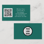 Carte De Visite Médias sociaux QR Code scanner Emerald Green (Devant / Derrière)