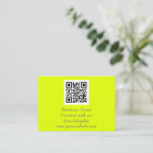 Carte De Visite Médias sociaux QR Code scanner Fluorescent Jaune (Debout devant)