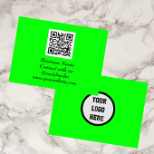 Carte De Visite Médias sociaux QR Code scanner Fluorescent Vert
