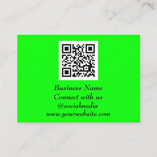 Carte De Visite Médias sociaux QR Code scanner Fluorescent Vert (Devant)