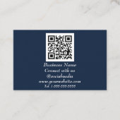Carte De Visite Médias sociaux QR Code scanner Marine Bleu (Devant)