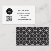 Carte De Visite Médias sociaux QR Code scanner noir moderne (Devant / Derrière)