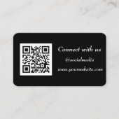Carte De Visite Médias sociaux QR Code scanner noir professionnel (Devant)