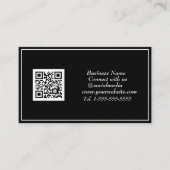 Carte De Visite Médias sociaux QR Code scanner noir professionnel (Devant)