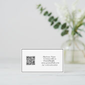 Carte De Visite Médias sociaux QR Code scanner noir professionnel (Debout devant)