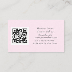 Carte De Visite Médias sociaux QR Code scanner Pink Professionnel