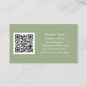 Carte De Visite Médias sociaux QR Code scanner Sage vert (Devant)